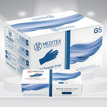 MEDITEX 1000ct Purple Nitrile Exam Gloves - Powder Free, 4mil, Size Varies